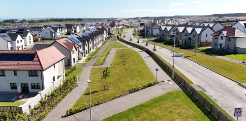 This image: This image shows an aerial photo of another Hargreaves Land residential scheme.
					The map: The map shows indicative residential development areas and a local centre in the 
					north-eastern part of the site, with interactive map markers over these areas, which display further 
					information when clicked on.